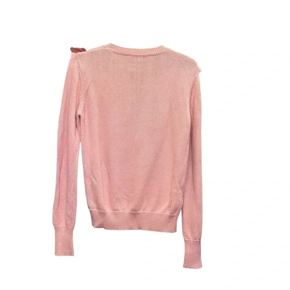 English Factory Ruffle Detail Pullover Sweater - Pink - Size S - Picture 5 of 6